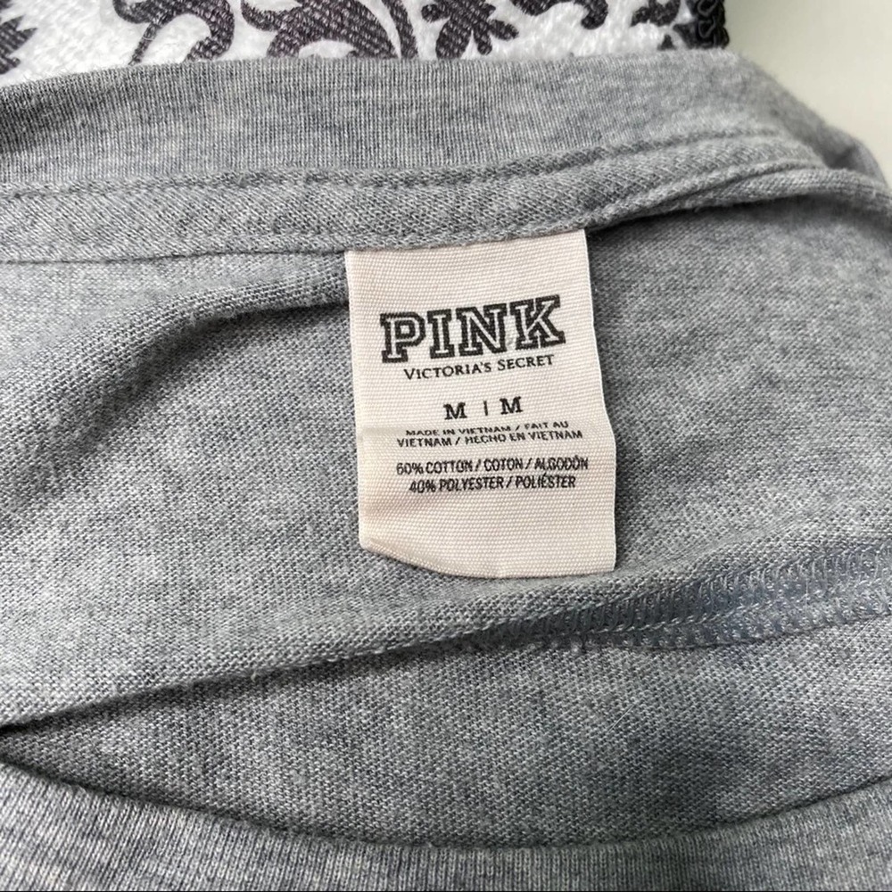 Victoria Secret’s PINK Gray 3/4 Sleeve T-Shirt Medium - Picture 7 of 9